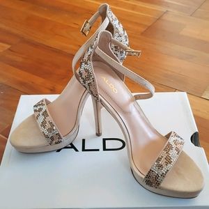Aldo rhinestones detailed heels in size 6.5